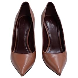 Céline-Celine Pointed Toe Pumps in Brown Leather-Brown