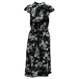 Erdem-Erdem Floral Fitted Dress in Black Silk-Black