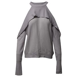 Autre Marque Dion Lee Cold Shoulder Pullover aus grauer Merinowolle Grau