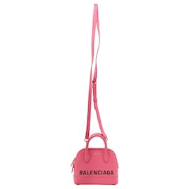 Balenciaga-Balenciaga XXS Vile Top Handle Bag in Pink Leather-Pink