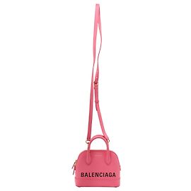 Bolsa com alça superior Vile Balenciaga XXS em couro rosa Rosa