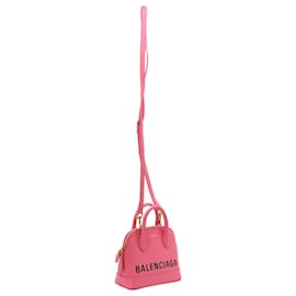 Balenciaga-Balenciaga XXS Vile Top Handle Bag in Pink Leather-Pink