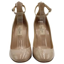 Valentino-Valentino Ankle Strap Pumps in Nude Patent Leather -Flesh