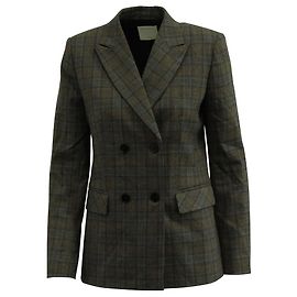 Sandro Blazer Maje Plaid foderato sul petto in acrilico marrone Nero