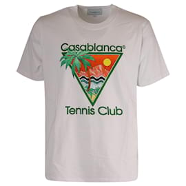 Autre Marque-Casablanca Tennis Club Print T-shirt in White Cotton-White