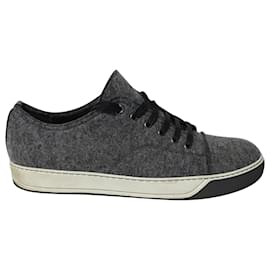Lanvin-Lanvin DBB1 Felt Low-Top Sneakers in Grey Wool-Grey