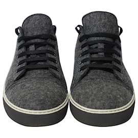 Lanvin-Lanvin DBB1 Felt Low-Top Sneakers in Grey Wool-Grey