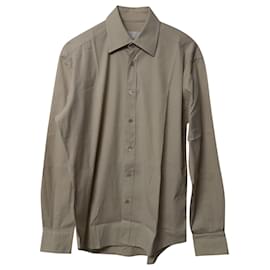 Prada-Prada Long Sleeve Button-up Shirt in Nude Cotton-Flesh