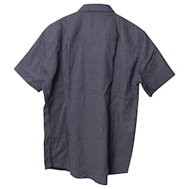 Emporio Armani-Camisa de botão casual Emporio Armani em algodão azul marinho-Azul,Azul marinho