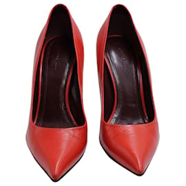 Céline-Sapatos de bico fino Celine Classic em couro vermelho-Vermelho