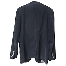 Gucci-Gucci Single-Breasted Blazer in Navy Blue Corduroy-Navy blue