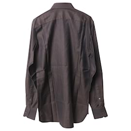 Gucci-Gucci Herringbone Button-Down-Hemd aus dunkelroter Baumwolle-Bordeaux