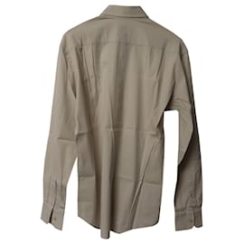 Prada-Camicia Prada a maniche lunghe con bottoni in cotone beige-Beige