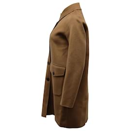 Theory-Theory Long Coat in Brown Laine-Brown