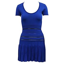 Roberto Cavalli-Electric Blue Abito Knitted Dress-Blue