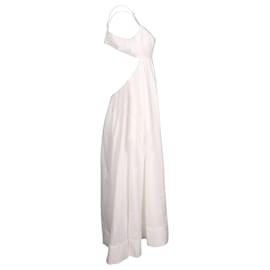 Zimmermann-Zimmermann Rosa Bralette Sleeveless Midi Dress in White Linen -White