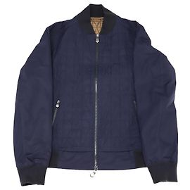 Berluti Gesteppte Bomberjacke aus marineblauem Polyester Blau Marineblau