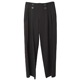 Emporio Armani-Emporio Armani Four-Button Trousers in Dark Brown Wool-Brown