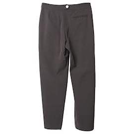 Emporio Armani-Emporio Armani Pantalones de cuatro botones en lana marrón oscuro-Castaño
