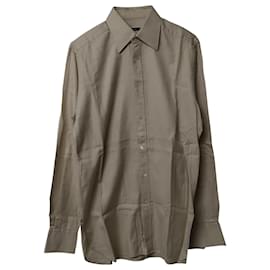 Gucci-Gucci Button Down Shirt in Beige Cotton-Brown,Beige