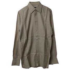 Camisa de botões Gucci em algodão bege Marrom Bege