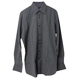 Gucci-Camisa con botones a rayas Gucci en algodón azul marino-Azul,Azul marino