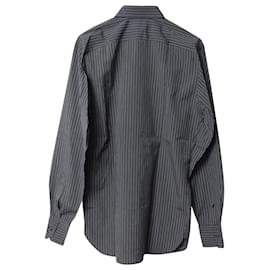Gucci-Gucci Striped Button Down Shirt in Navy Blue Cotton-Blue,Navy blue