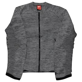 Nike-Nike Tech Knit Bomber Jacket in Grey Nylon-Grey