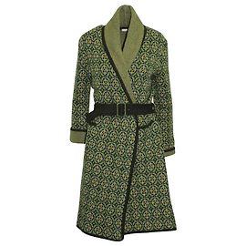 Etro Printed Long Coat in Multicolor Wool  Other