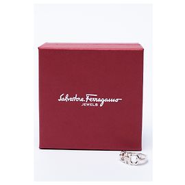 RRP€200 Salvatore Ferragamo 925 Silver ring size 56 Gancini Silvery
