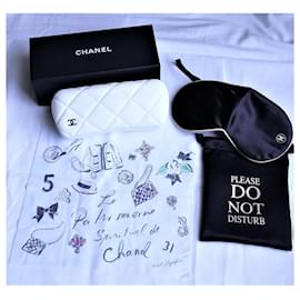 Chanel-White case for glasses with cloth and relaxation mask gift-White