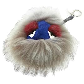 Fendi-Fendi Fur Monster Bag Charm-Grey