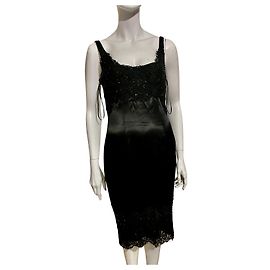 Diane Von Furstenberg DvF Olivette Vestido de seda e renda Preto