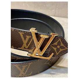 Louis Vuitton-Ceinture monogramme réversible Louis Vuitton LV INITIALS-Marron