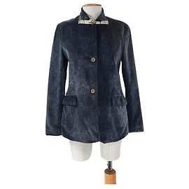 Escada Sport Blazer aus grauem Samt Grau