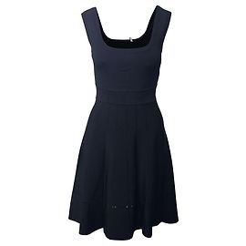 Herve Leger Bandage Robe patineuse en rayonne noire Noir