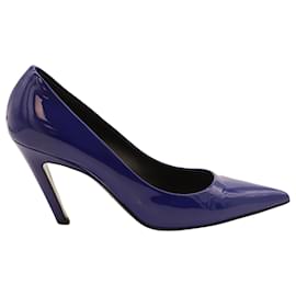 Balenciaga-Sapatos pontiagudos Balenciaga em couro envernizado azul-Azul