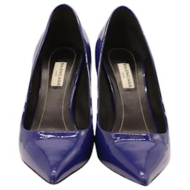 Balenciaga-Zapatos De Salón Balenciaga En Punta En Charol Azul-Azul