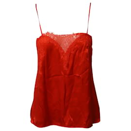 Autre Marque-Cami NYC Spitzenunterhemd aus roter Seide-Rot