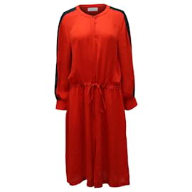 A.L.C-a.l.C. Long Sleeve Dress in Red Silk-Red