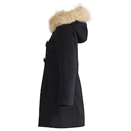 Marc Jacobs-Marc Jacobs Parka Coat with Fur Trim in Black Cotton-Black