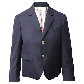 Thom Browne Single-Breasted Blazer in Navy Blue Wool Navy blue