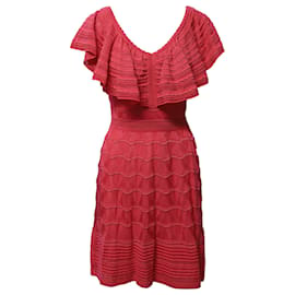 Missoni-M Missoni Ruffle Knitted Dress in Pink Cotton-Pink