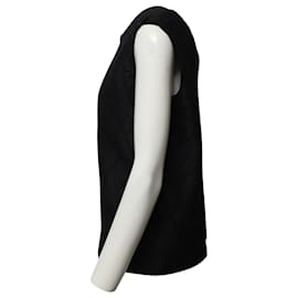 Fendi-Top sin mangas con brocado floral a tono de Fendi en poliéster negro-Negro
