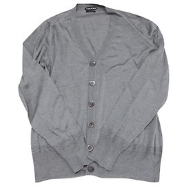 Tom Ford Cardigan mit V-Ausschnitt aus grauem Kaschmir Grau