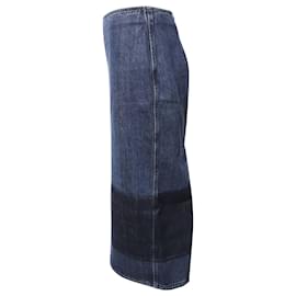 Marni-Marni Denim Pencil Skirt with Dark Hem in Blue Cotton-Blue