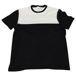 T-shirt girocollo bicolore di Maison Martin Margiela in cotone bianco e nero Multicolore