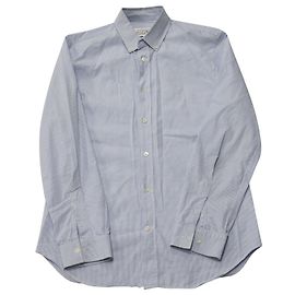 Maison Martin Margiela Gestreiftes Hemd aus hellblauer Baumwolle Blau Hellblau