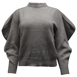 Proenza Schouler Pullover mit Hammelbeinärmeln aus grauem Kaschmir Grau