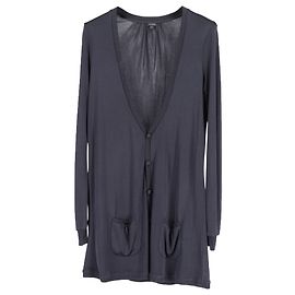 Cardigan Long Joseph en Soie Noire Noir